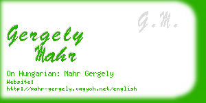 gergely mahr business card